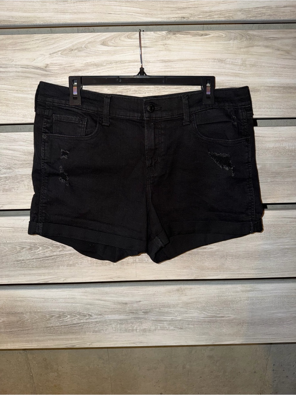 Old Navy Black Distressed Denim Shorts